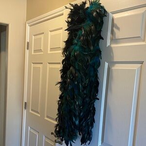 Black and Teal Feather Boa
